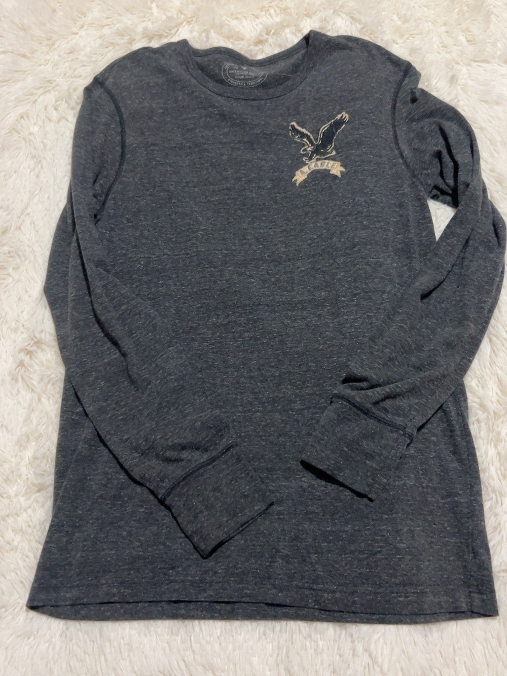 American Eagle Charcoal Gray Long-Sleeve Tee